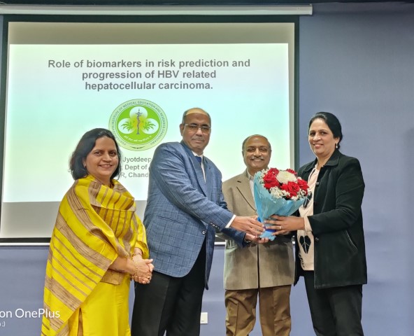 Talk on Role of Biomarkers in Liver Carcinoma held at SD College