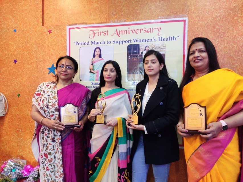 Oscar Woman Suman honored padwoman Renu Mathur & Educational motivator Renu Goel