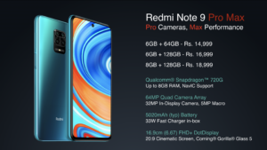 Global debut of Redmi Note 9 Pro Max and Redmi Note 9 Pro in India