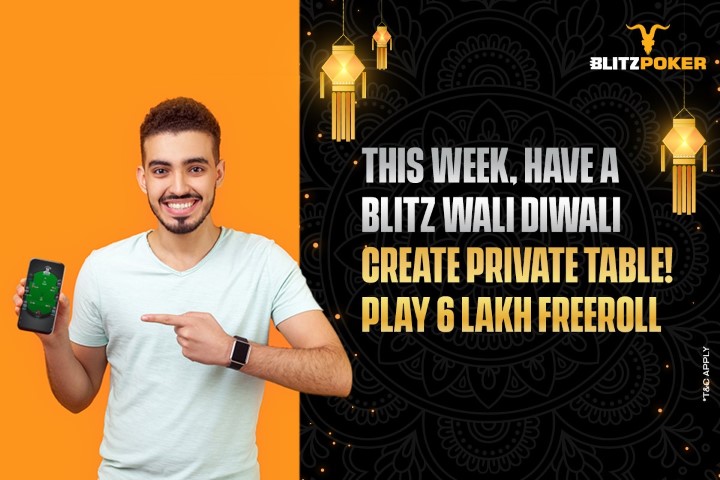 BLITZPOKER’s Festive Fiesta; launches Rs. 6 lakh Diwali Freeroll, Private Tables and Celebrity Matches