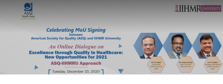 IIHMR University Signs MoU with American Society For Quality