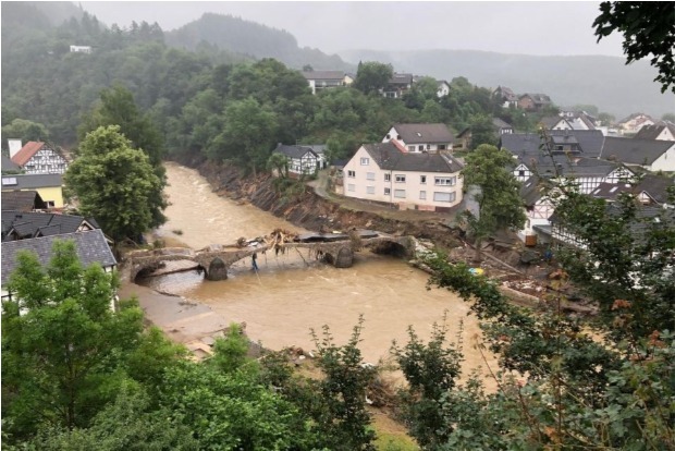 As floods hit western Europe scientists say climate change hikes heavy rain