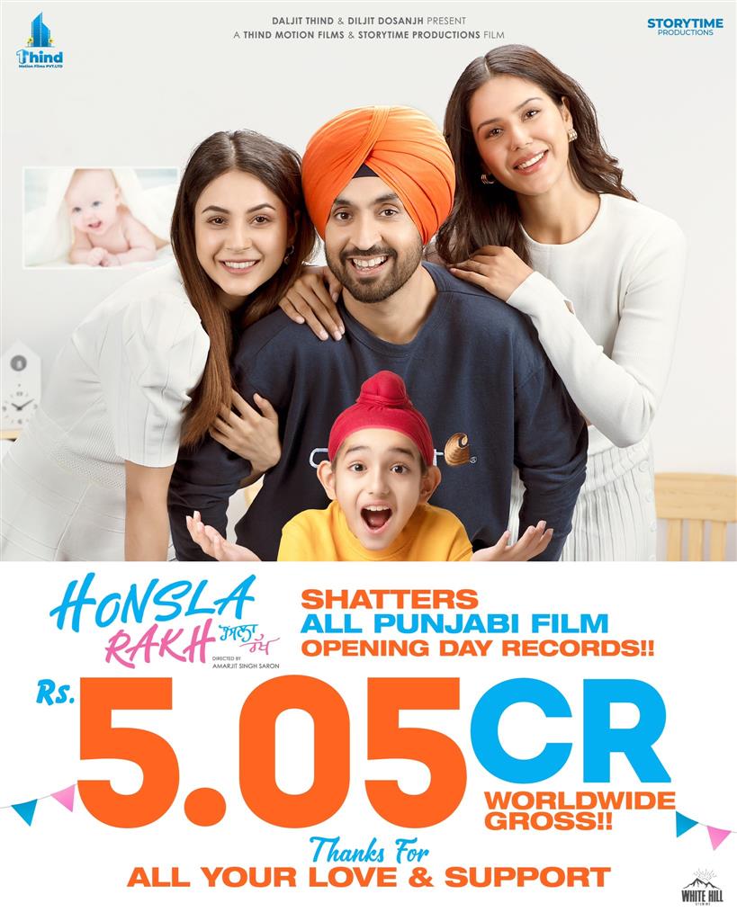 Shehnaaz Gill Diljit Dosanjh&Sonam Bajwa-starrer 'Honsla Rakh' breaks all Punjabi film opening records