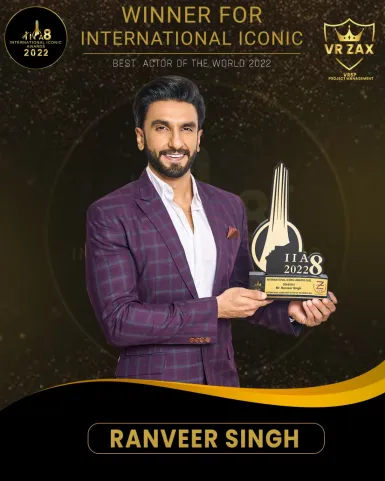 Ranveer Singh Wins Season 8 International Iconic Award for Best Actor in the World 2022