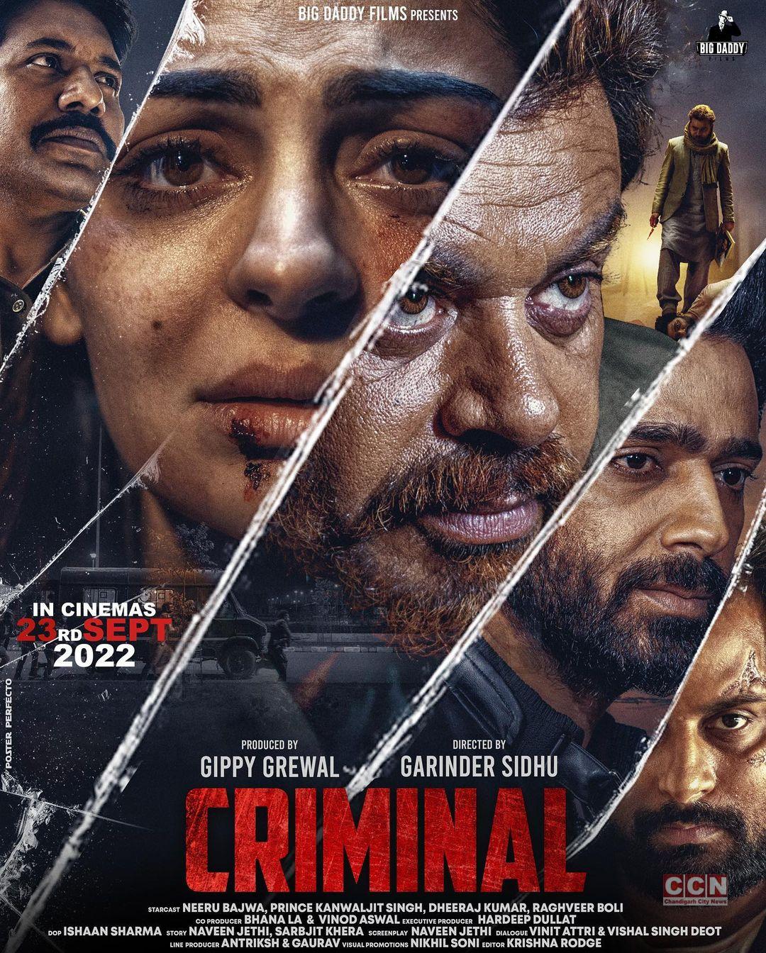 The crime-psychotic-thriller "Criminal," from Big Daddy Films, will be released worldwide on September 23rd