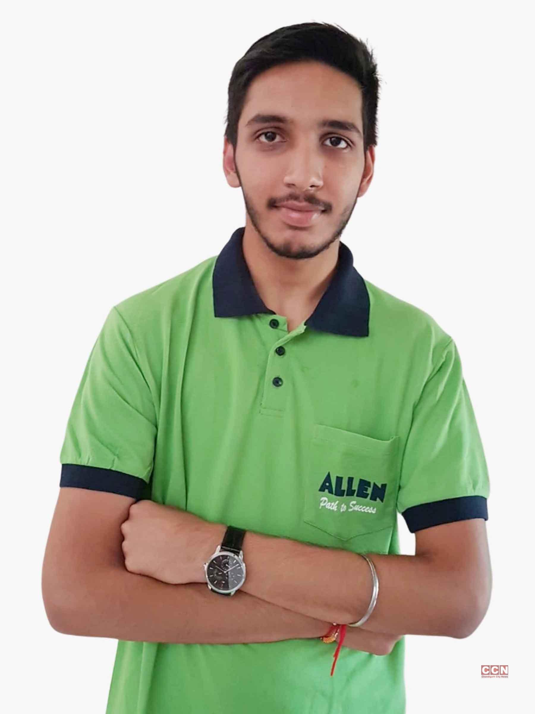 Tanishka, from Allen Career Institute, Kota topped in NEET (UG) 2022 by securing AIR 1. Allen Career Institute, Chandigarh is the only institute in the region which has produced 4 students in Top 200 AIR, 11 Students in Top 500 AIR and 17 Students in Top 1000 AIR.     ·         Devika Loomba AIR-108 NEET(UG) 2022  Devika Loomba’s mother is a Maths teacher and father is in stock market trading.     ·         Ayush Goel AIR-136  NEET(UG) 2022  Ayush’s  Father is a businessman by profession and mother is a homemaker.  Ayush has interest in singing.     ·         Devika Anand AIR 173  NEET(UG) 2022  Devika’s mother & father both are professors in Punjabi University.  She also secured 8932-CRL in JEE Main with 100%ile in Chemistry.  Also in junior classes she secured AIR 116 with State Rank 2 in NSTSE.     ·         Geetansh Mittal AIR-191 NEET(UG) 2022  Geetansh Mittal has been a bright student in his school exams and now in Competitive exam too.  He is NTSE & KVPY Scholar. He also has an interest in football.  Geetansh’s father is a businessman and mother is a homemaker.