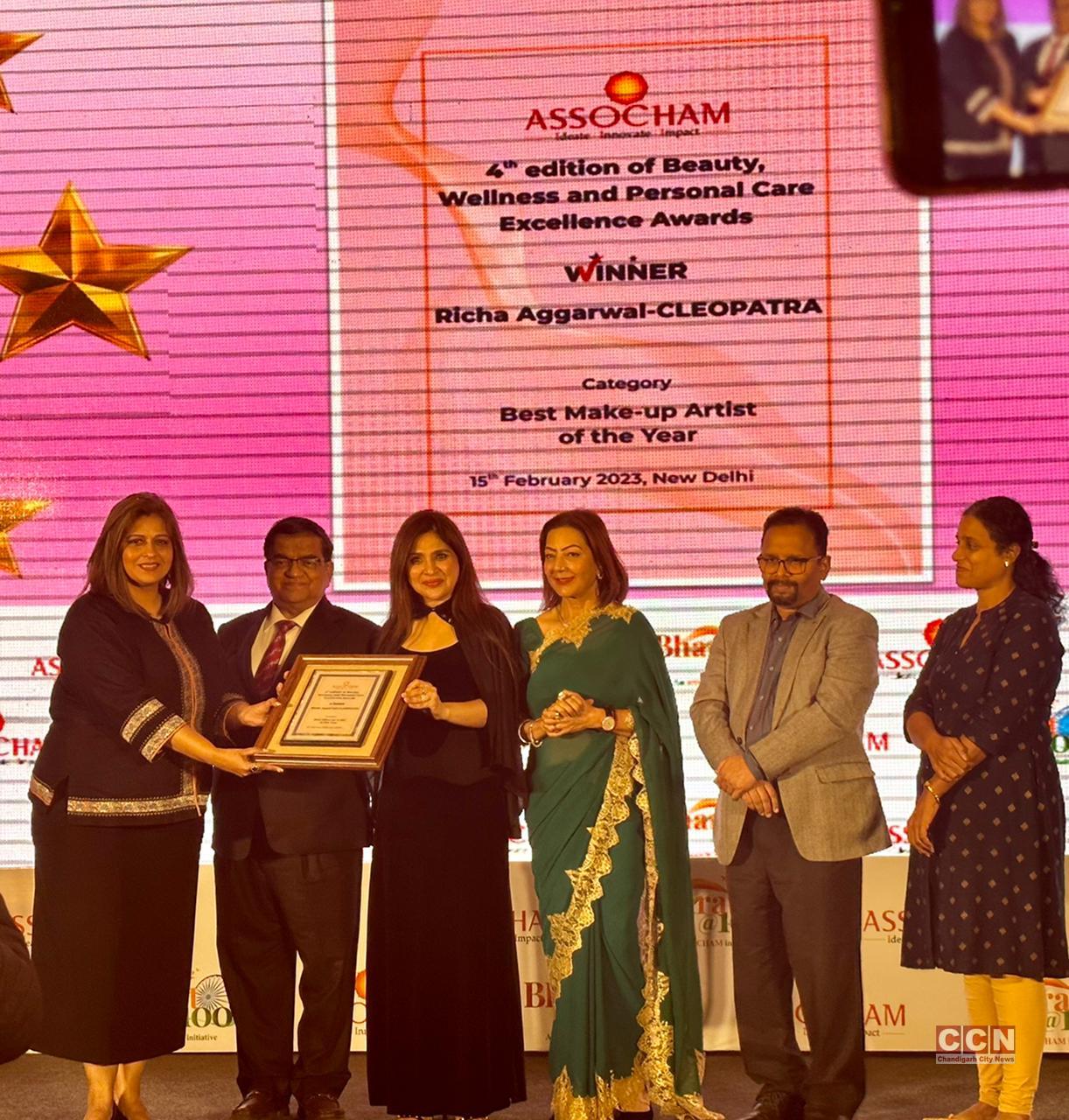 Ace Makeover Expert Richa Agarwal Awarded by Assocham for Best Makeup Artist of the Year