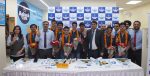 Students of Aakash BYJU’S who have got top ranks in the IIT JEE (Mains) 2023 examination pose with officials of the senior management of Aakash BYJU’S in Chandigarh.