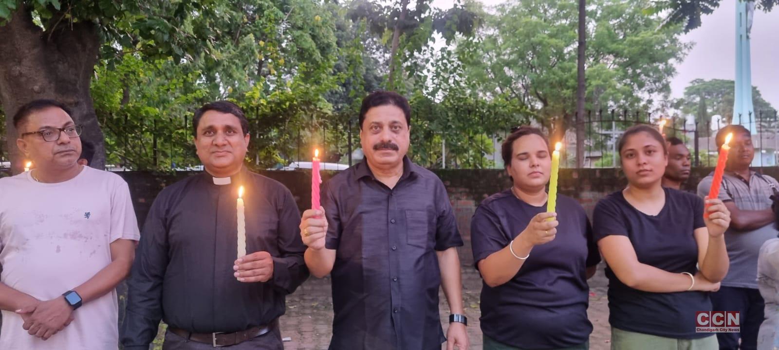 Candle light prayer service organized to express the solidarity with the Women in Manipur