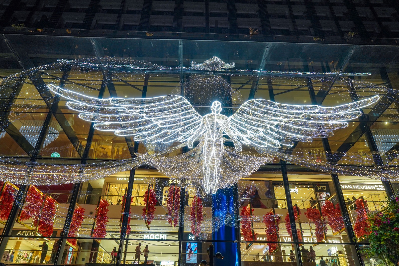 In a First for Tricity, Enchanting Angels Adorn the Facade of CP67 Mall as Winter Festivities Begin