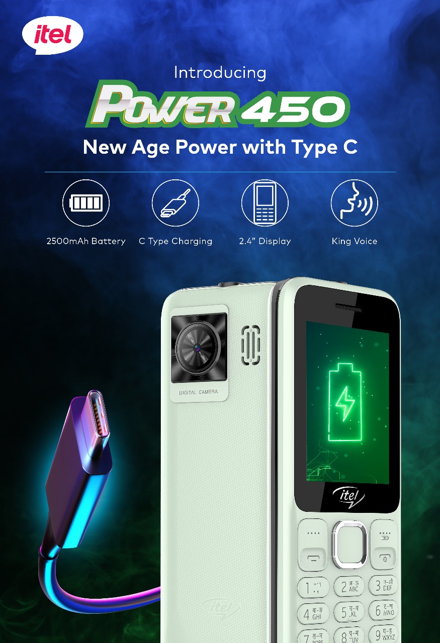 itel unveils Power 450; India’s First Keypad Phone with Type-C charging and Big 2500 mAh battery