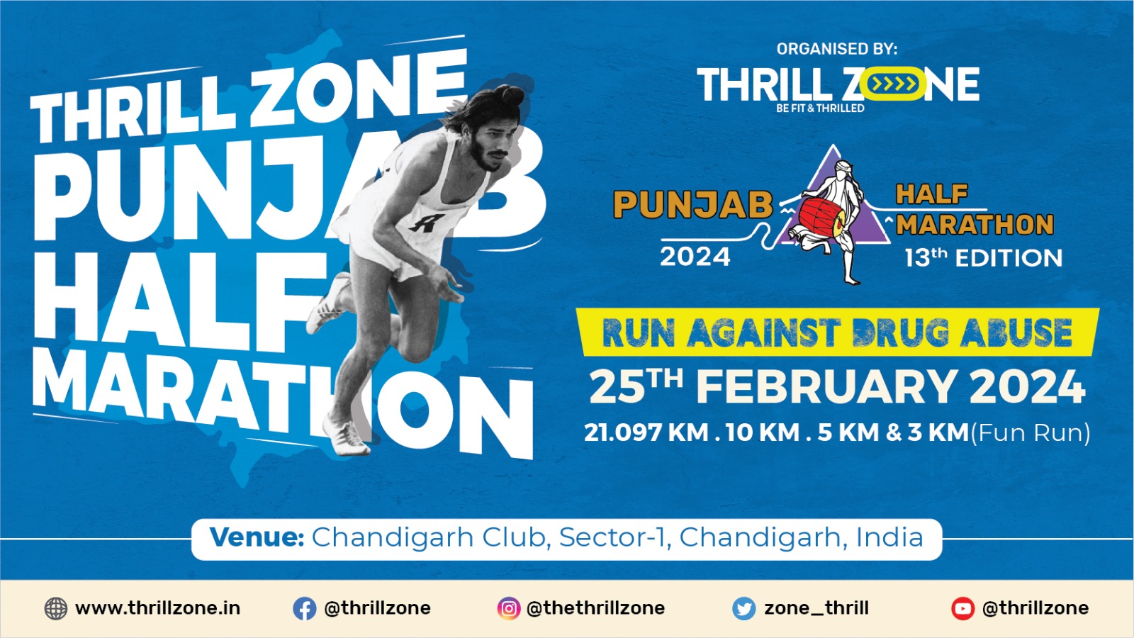 Thrill Zone to organise 13th edition of the Punjab Half Marathon on February 25