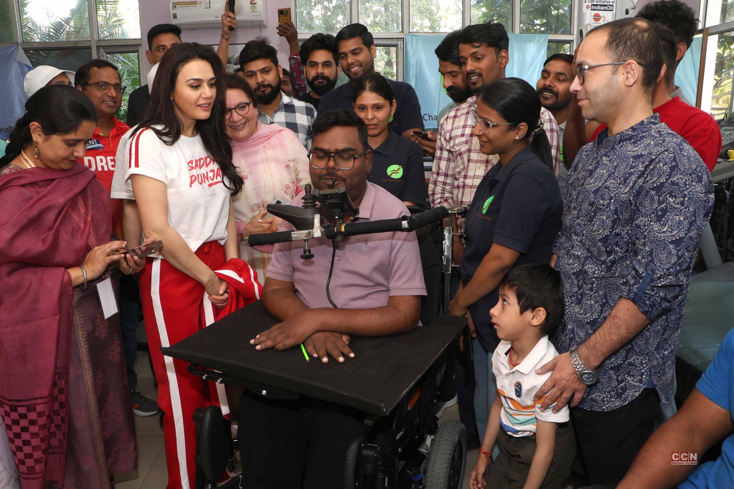 Preity Zinta interacts with patients at Chandigarh Spinal Rehab