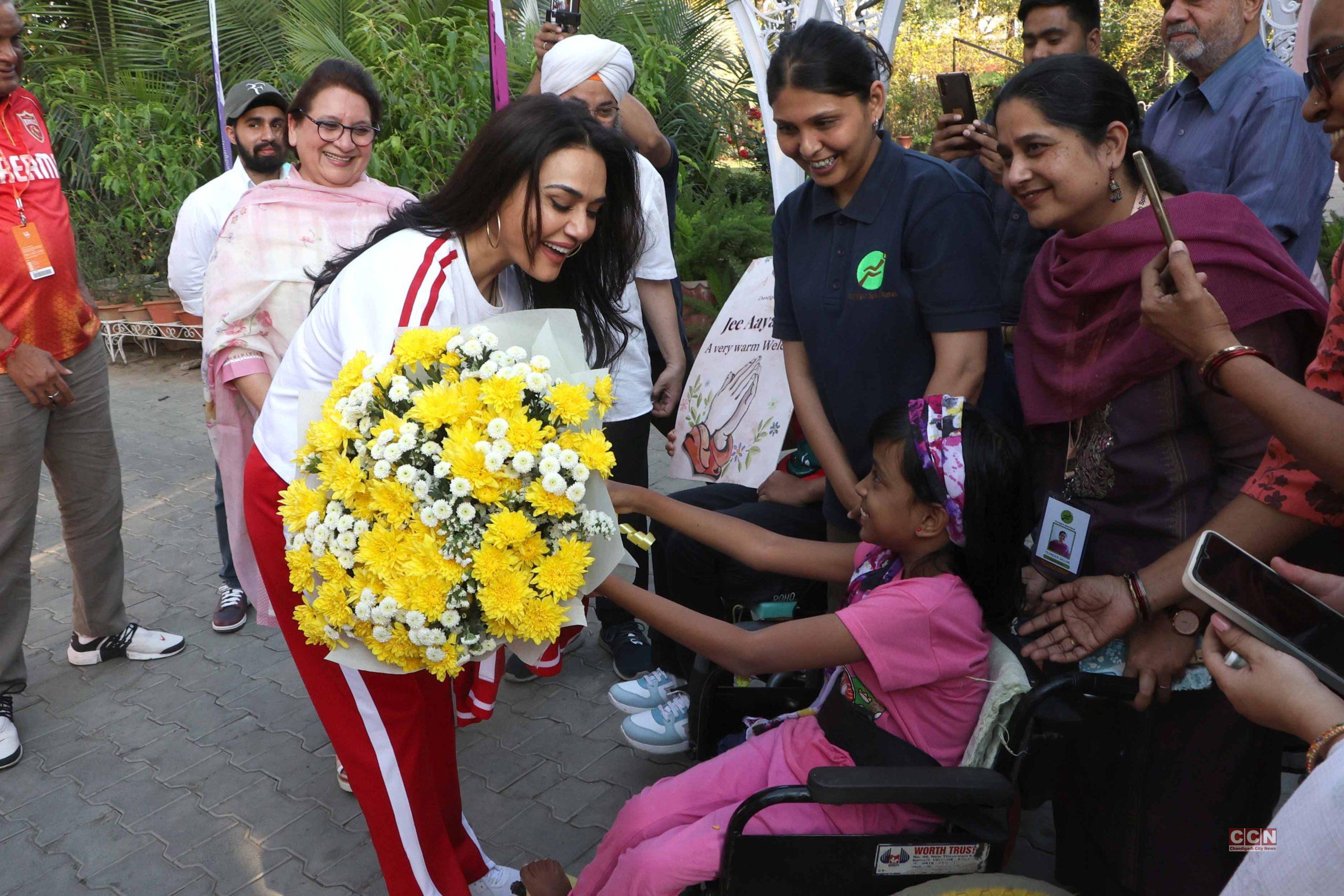 Preity Zinta interacts with patients at Chandigarh Spinal Rehab