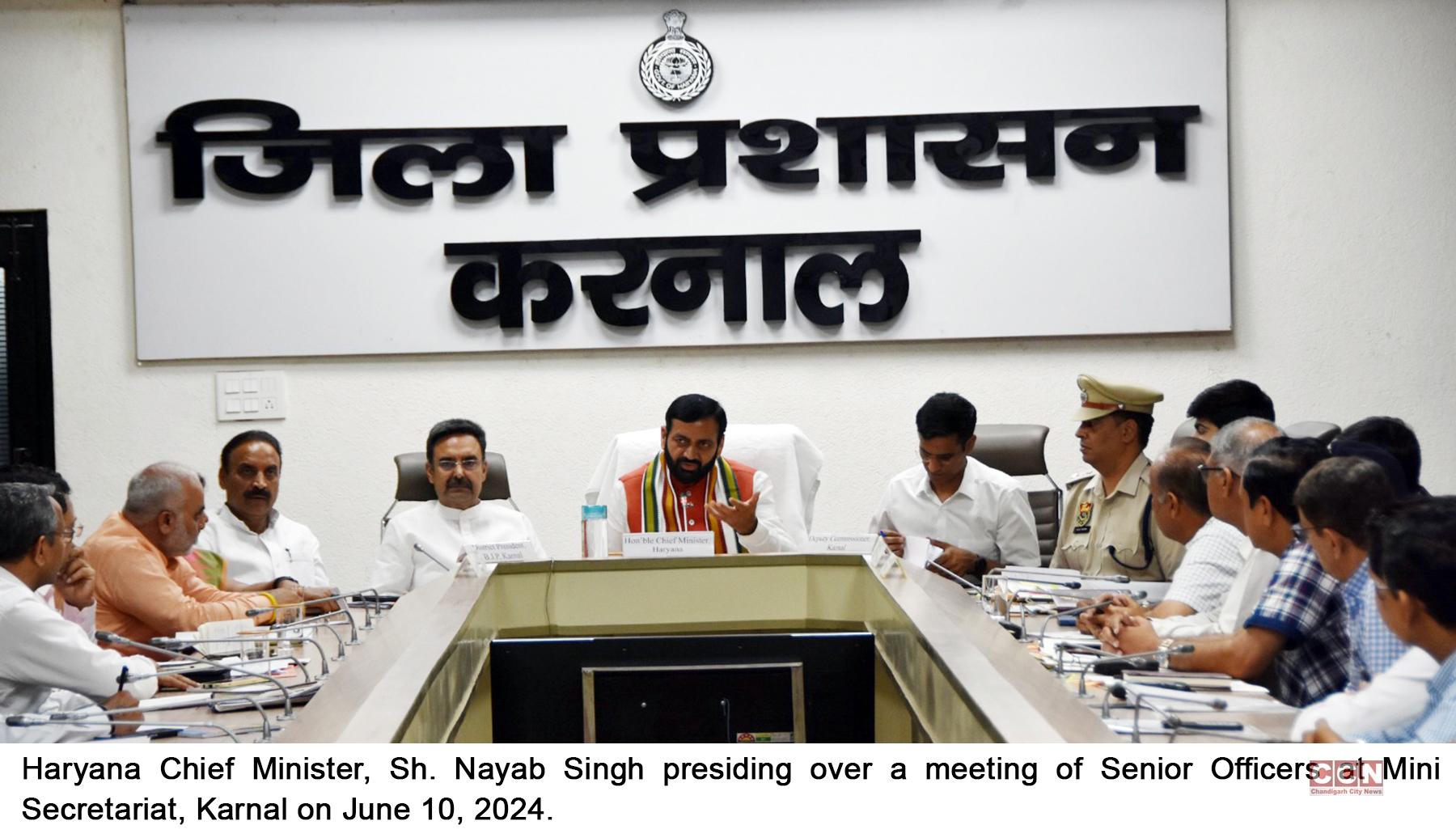 Haryana CM chairs key meeting with officers in Karnal