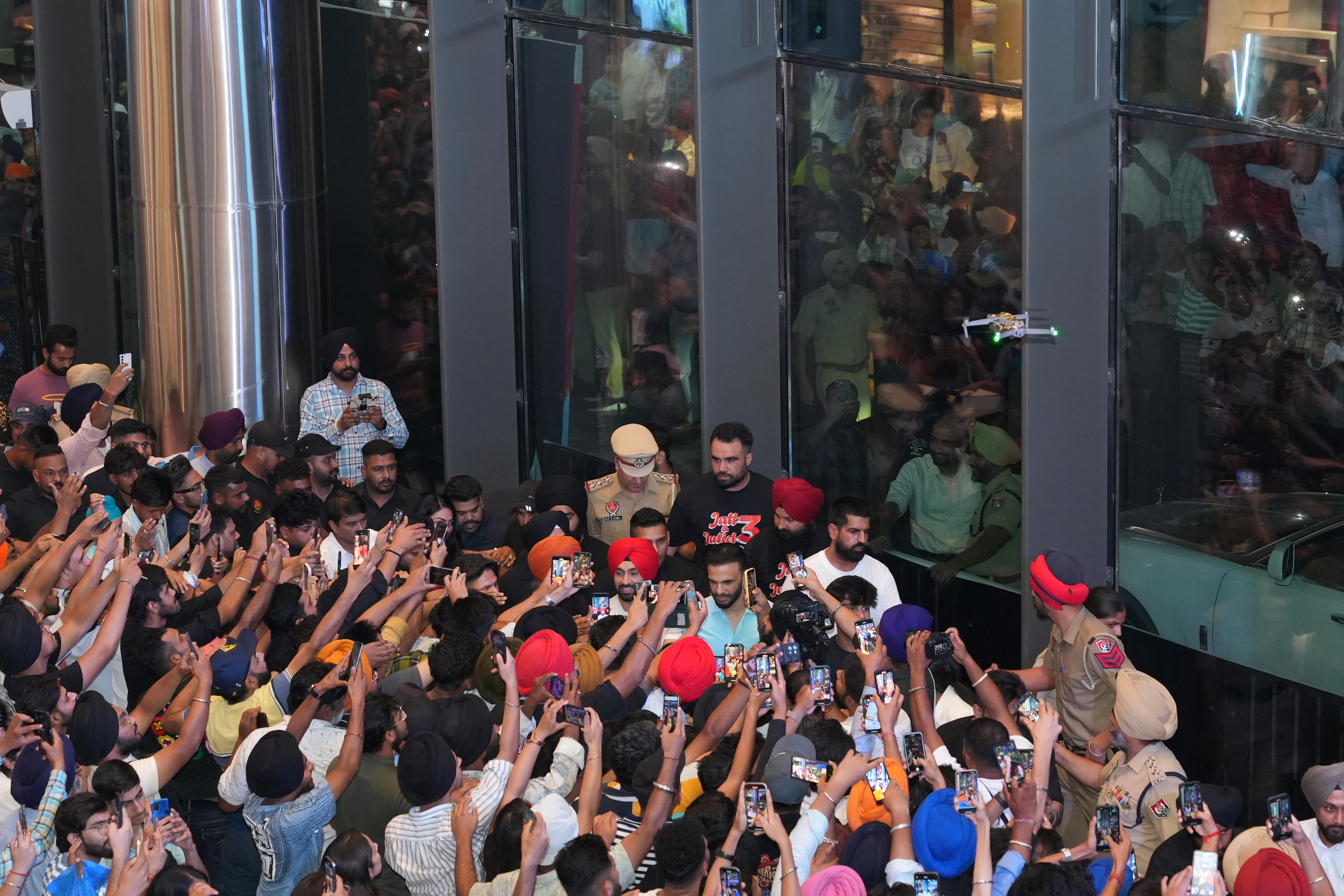 CP67 Mall in Mohali recently witnessed an electrifying event as superstar sensations Diljit Dosanjh and Neeru Bajwa