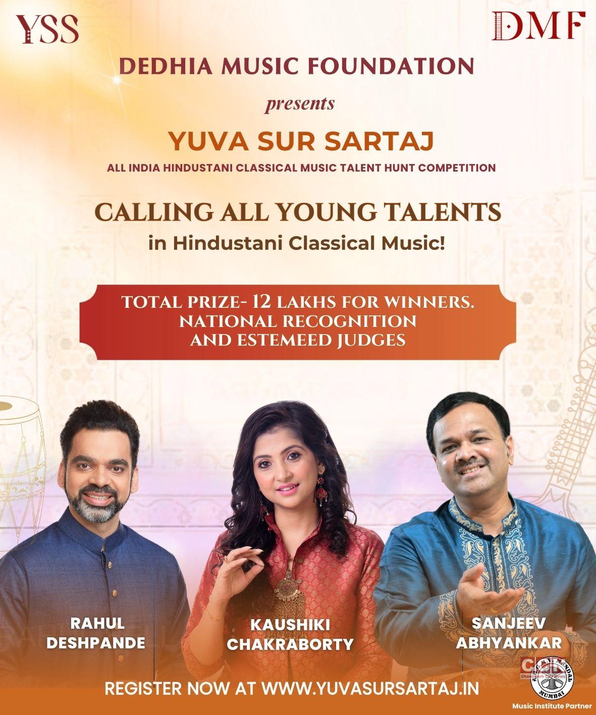 Dedhia Music foundation announces Yuva Sur Sartaj 2024