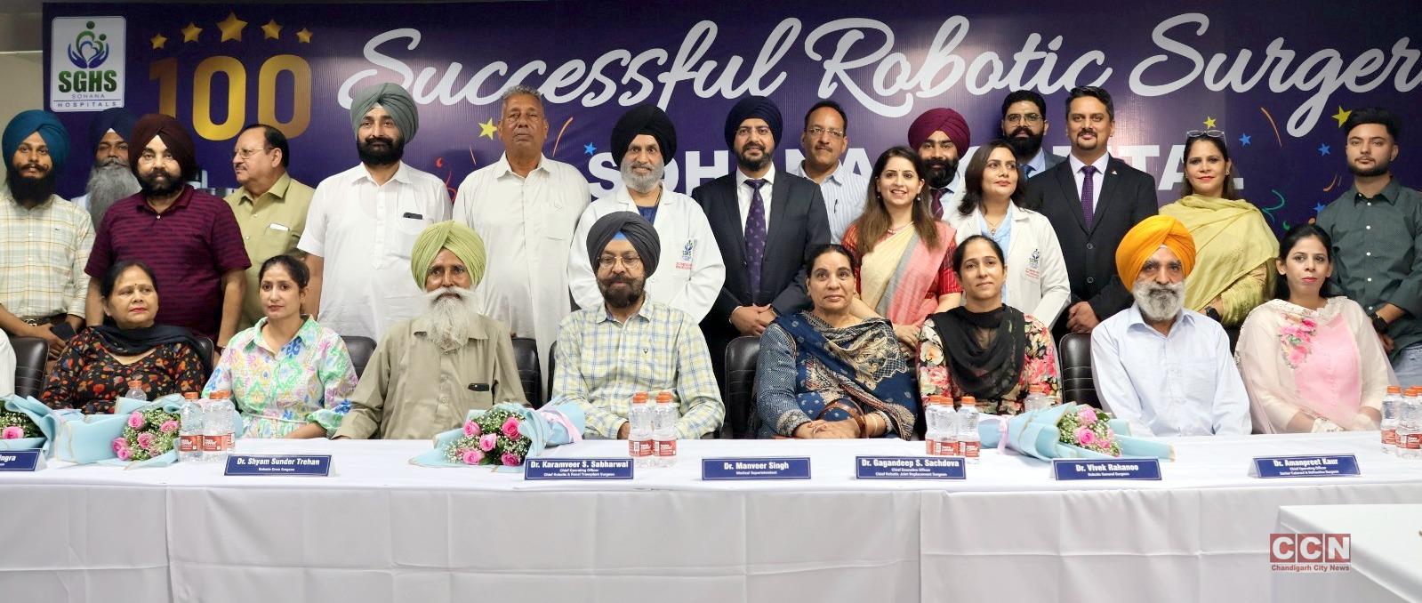 Sohana Hospital Mohali celebrated the completion of one hundred successful robotic surgeries