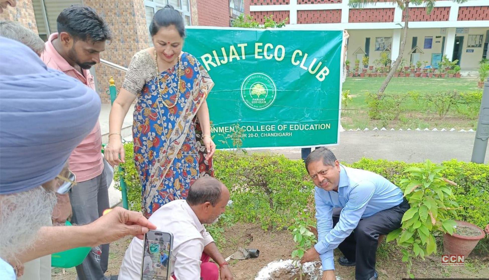 Tree plantation drive organized at Govt. College of Education, Chandigarh