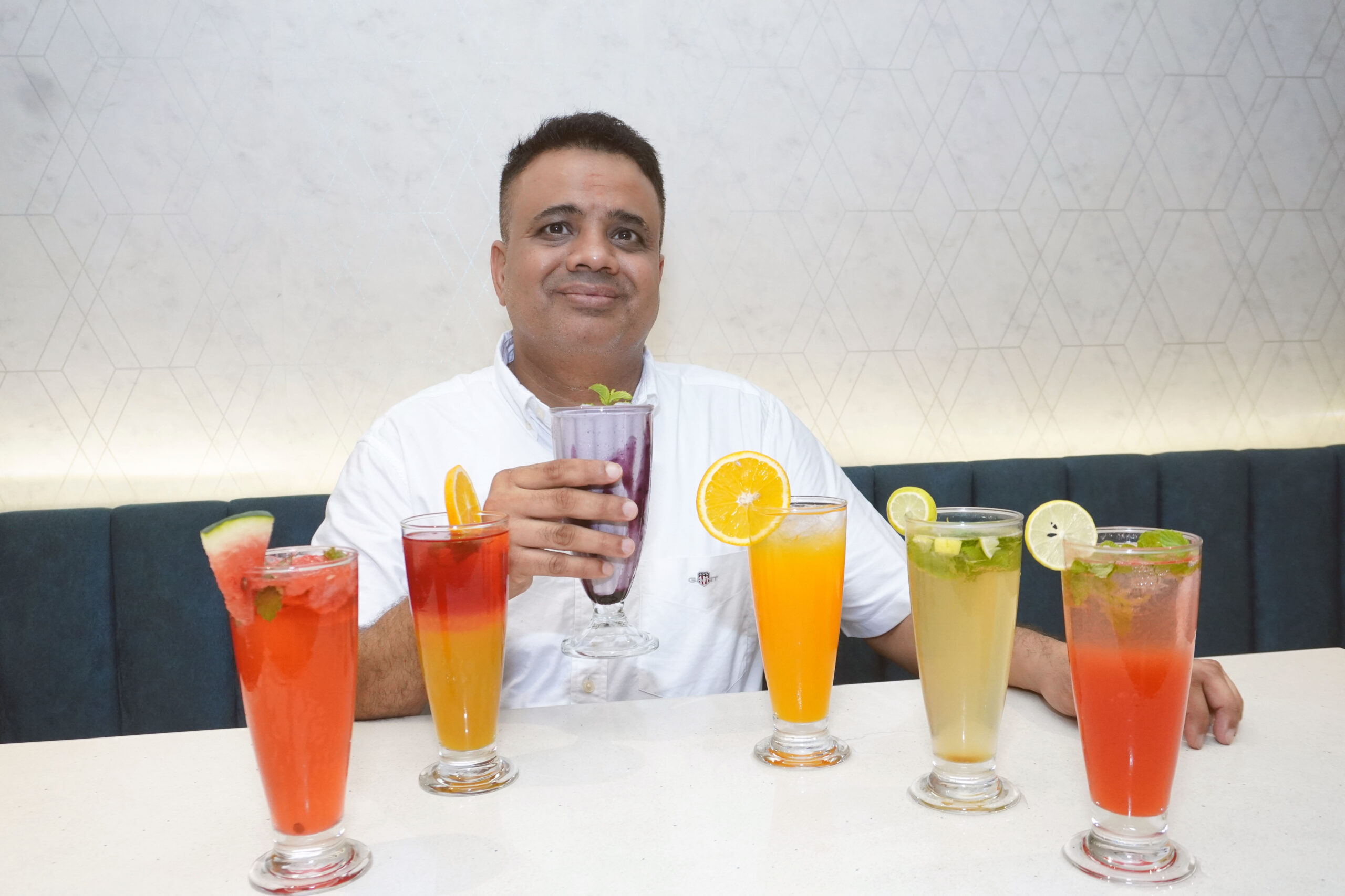 Vishal Chugh, Founder of Vishal's Restaurant & Banquet poses inside the newly opened restaurant