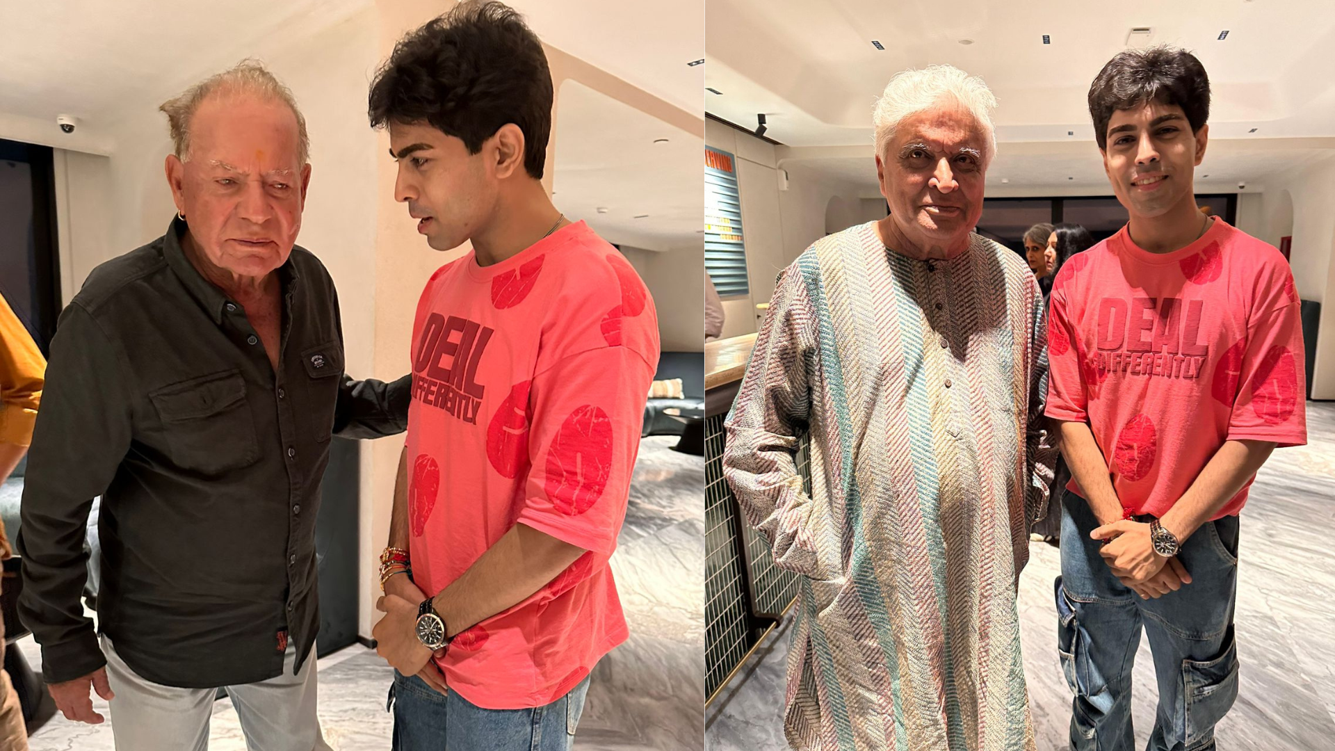 Pallav Singgh meets Legendary actor Javed Akhtar at Angry Young Men screening