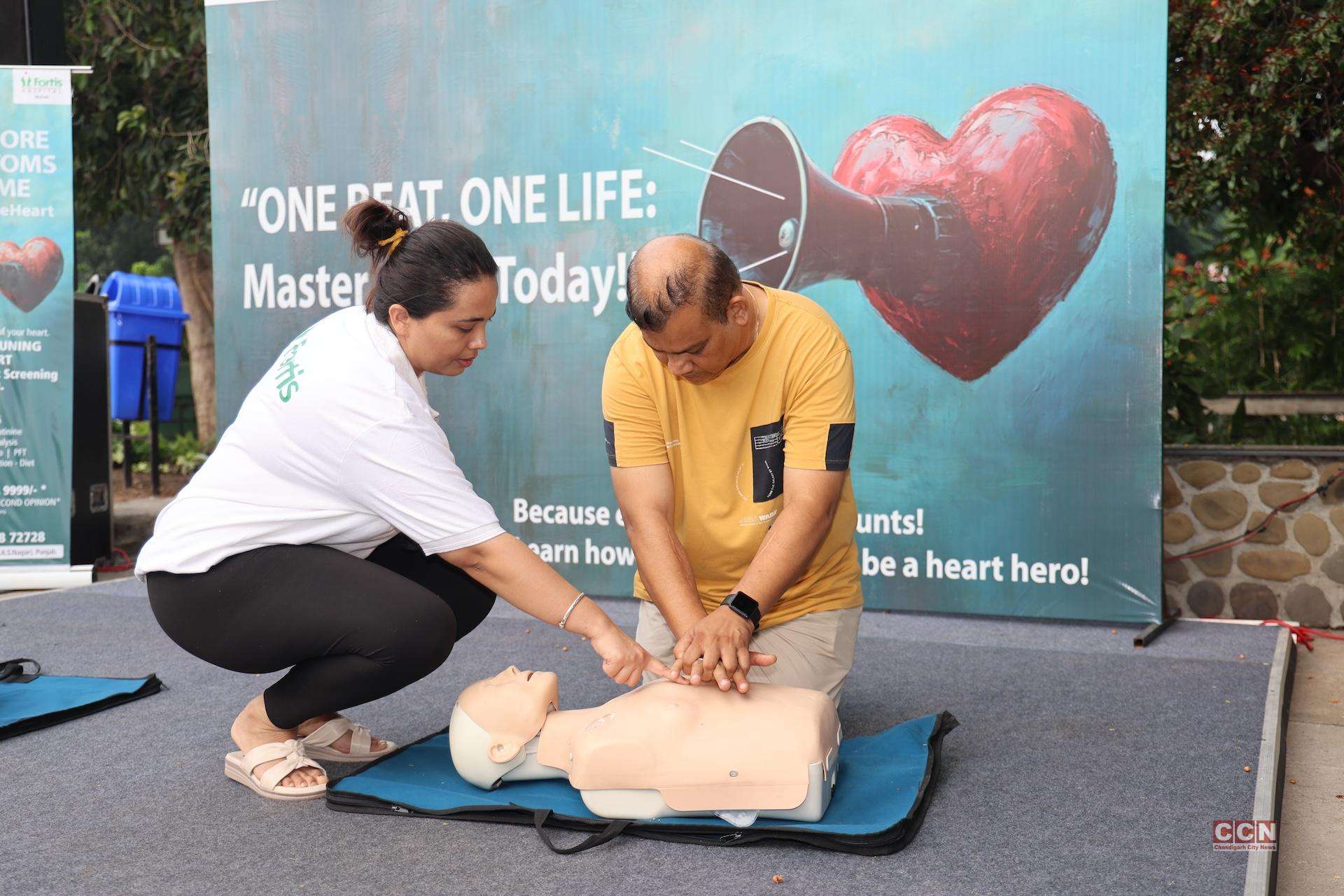 Fortis Mohali empowers individuals with essential life support skills by offering CPR training this World Heart Day