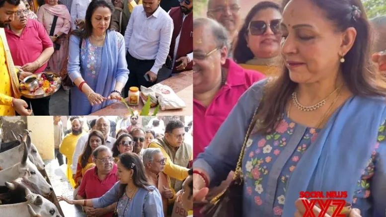 Hema Malini shares pictures from her Gopashtami celebrations