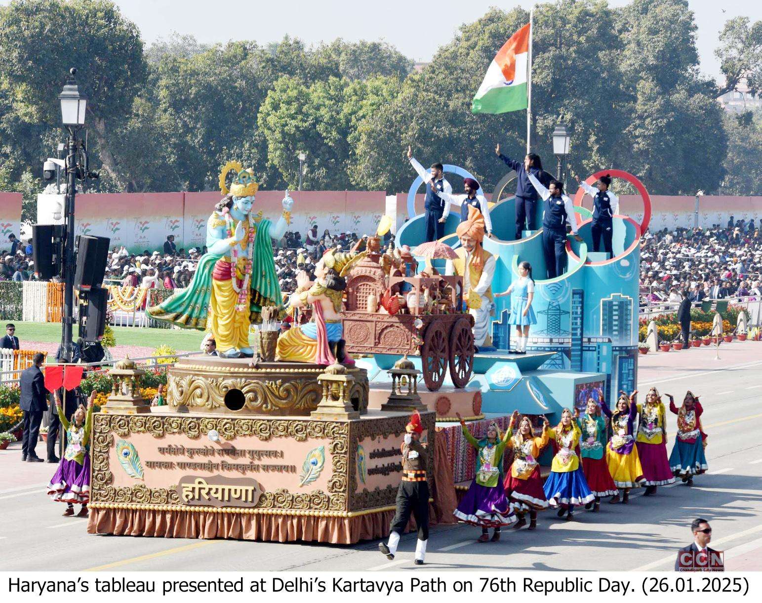 A glimpse of Prosperous Haryana seen at Delhi’s Kartavya Path on the 76th Republic Day